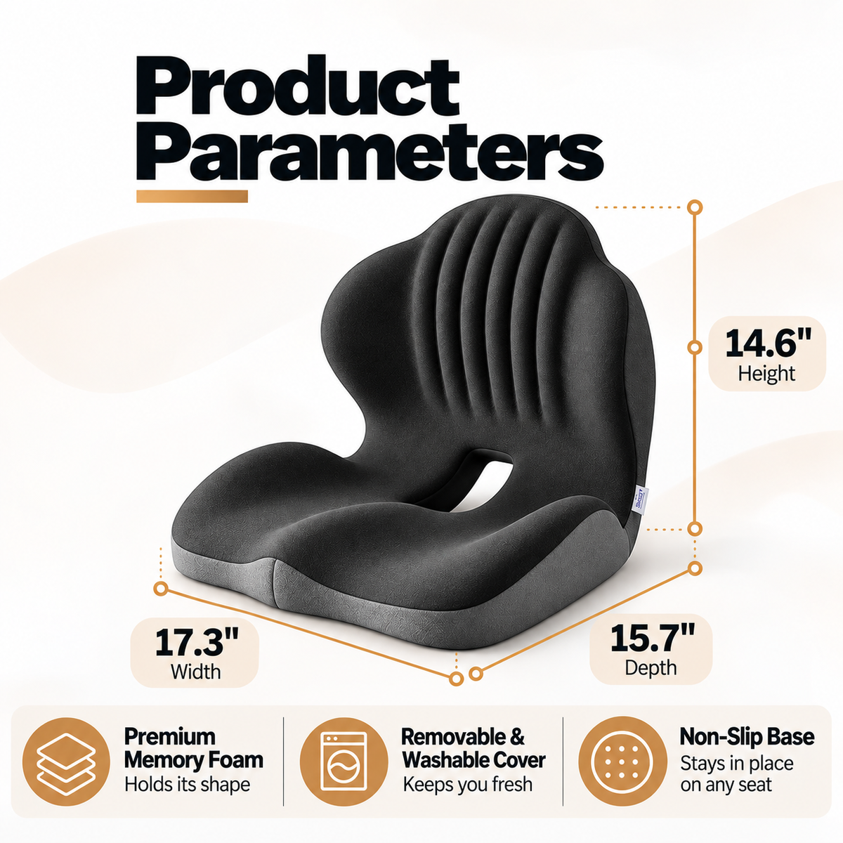 Ergonomic Lumbar & Coccyx Support Seat Cushion – Memory Foam